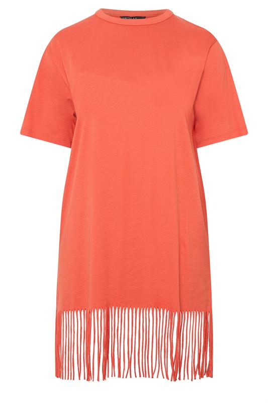 LIMITED COLLECTION Plus Size Orange Tassel Beach Dress | Yours Clothing 5