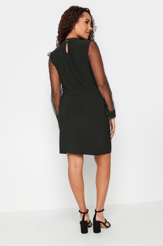 M&Co Black Embellished Mesh Sleeve Shift Dress | M&Co 3