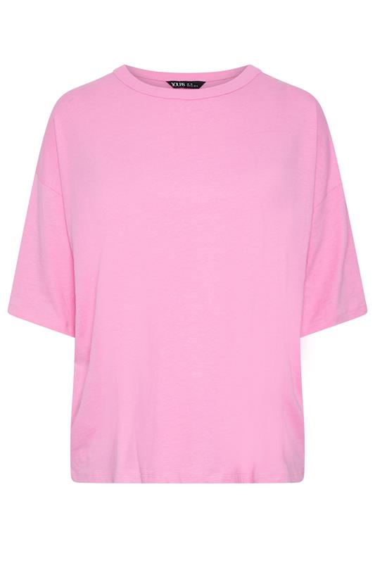 YOURS Plus Size Pink Oversized Boxy T-Shirt | Yours Clothing 6
