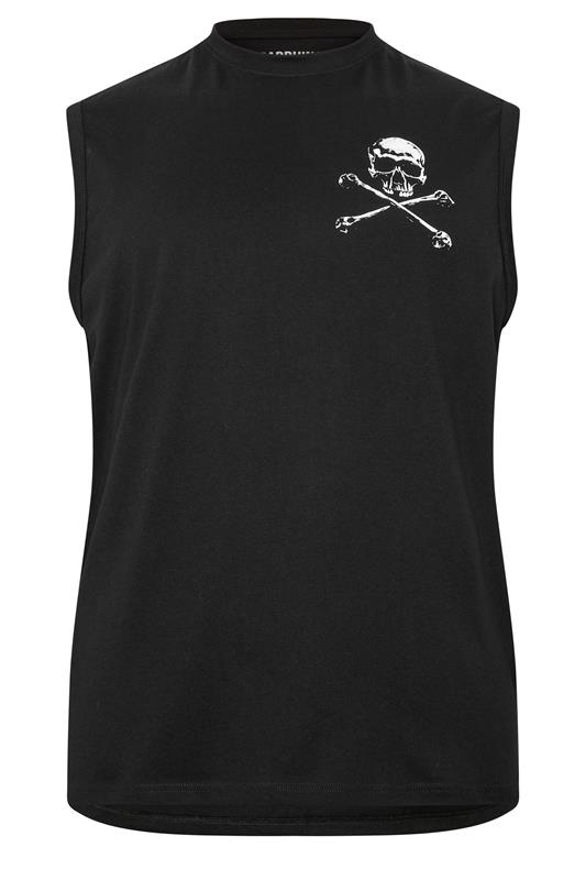 BadRhino Big & Tall Black Skull & Crossbones Graphic Muscle Vest | BadRhino 6