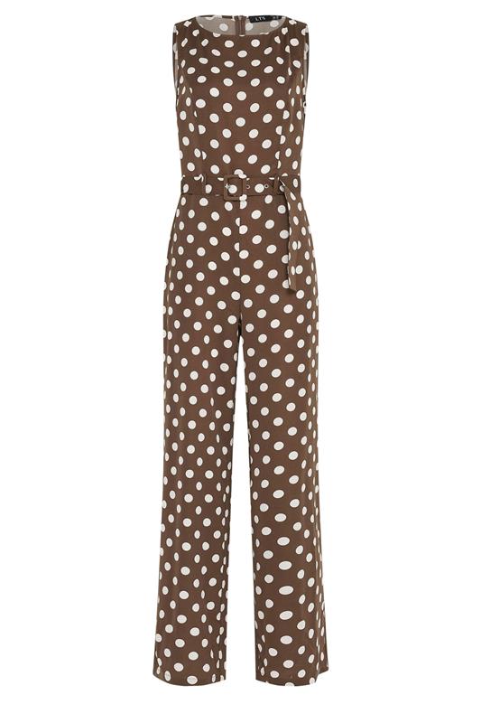LTS Tall Women's Chocolate Brown Polka Dot Wide Leg Jumpsuit | Long Tall Sally 5