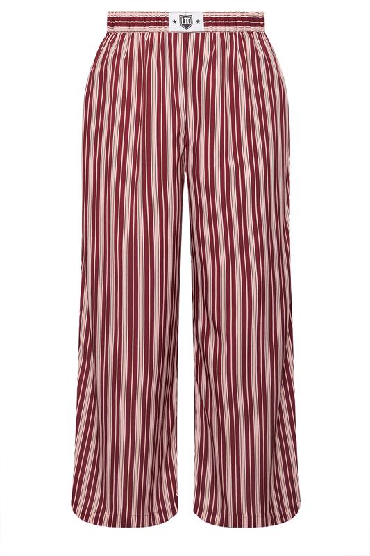 LIMITED COLLECTION Plus Size Dark Pink Stripe Boxer Waist Trousers | Yours Clothing 5
