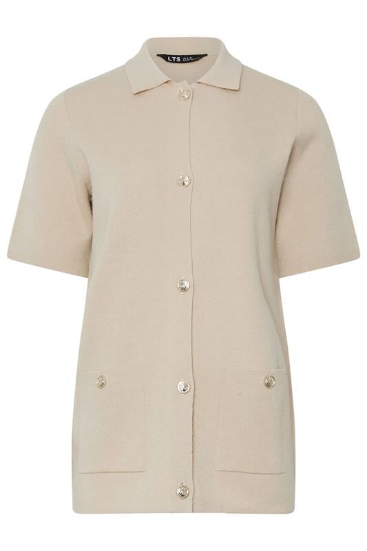LTS Tall Stone Brown Knitted Button Cardigan | Long Tall Sally 5