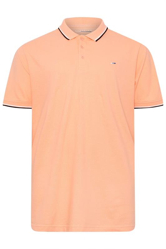 BadRhino Big & Tall 3 Pack Blue & Orange Tipped Polo Shirts | BadRhino 8