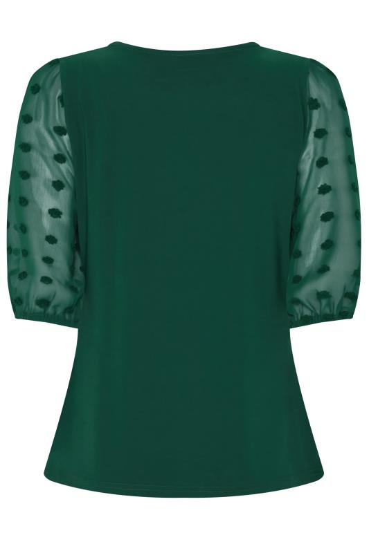 M&Co Dark Green Dobby Short Sleeve Blouse | M&Co  7