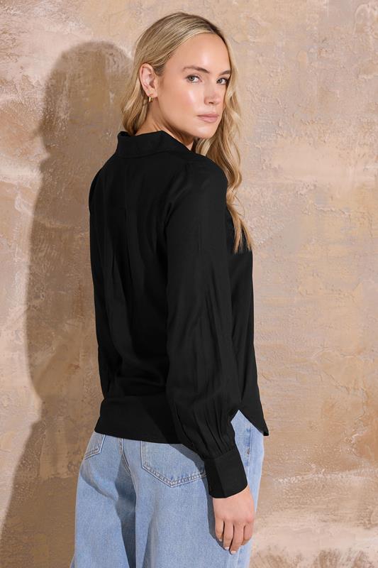 LTS Tall Black Open Collar Shirt | Long Tall Sally 2