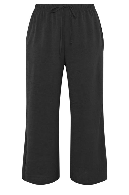YOURS Plus Size Black Wide Leg Twill Trousers | Yours Clothing 5