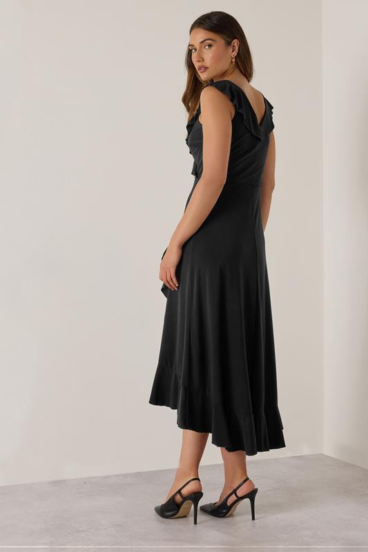 LTS Tall Women's Black Wrap Frill Dress | Long Tall Sally 2