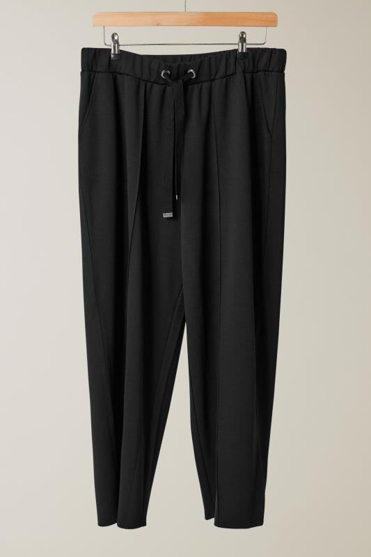 EVANS Plus Size Black Luxe Wide Leg Joggers | Evans 5