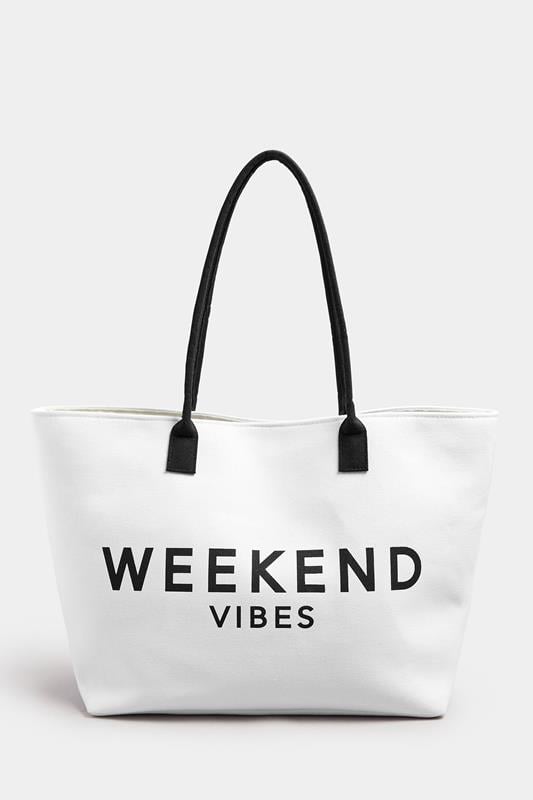 White 'Weekend Vibes' Tote Bag