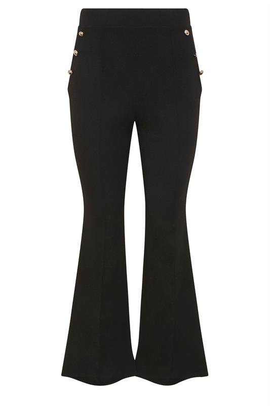 STAR Black Button Detail Flared Trousers | StarByJM 5