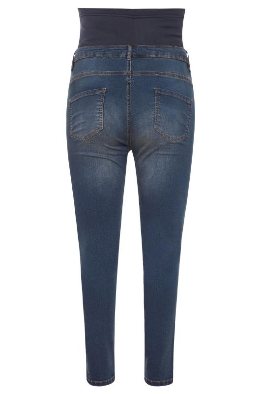 BUMP IT UP MATERNITY Blue Skinny Jeans | Yours Clothing 4