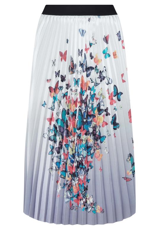 M&Co White Butterfly Print Pleated Midi Skirt | M&Co 4