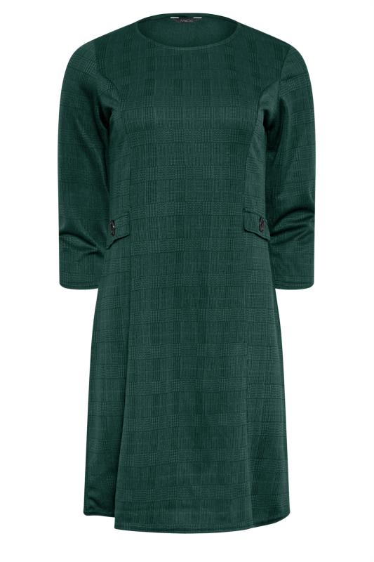 M&Co Petite Teal Green Check Print Shift Dress | M&Co 5