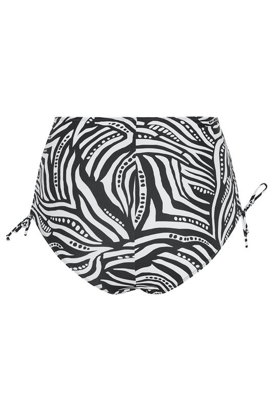 YOURS Plus Size Black Abstract Super High Waist Bikini Brief | Yours Clothing 8