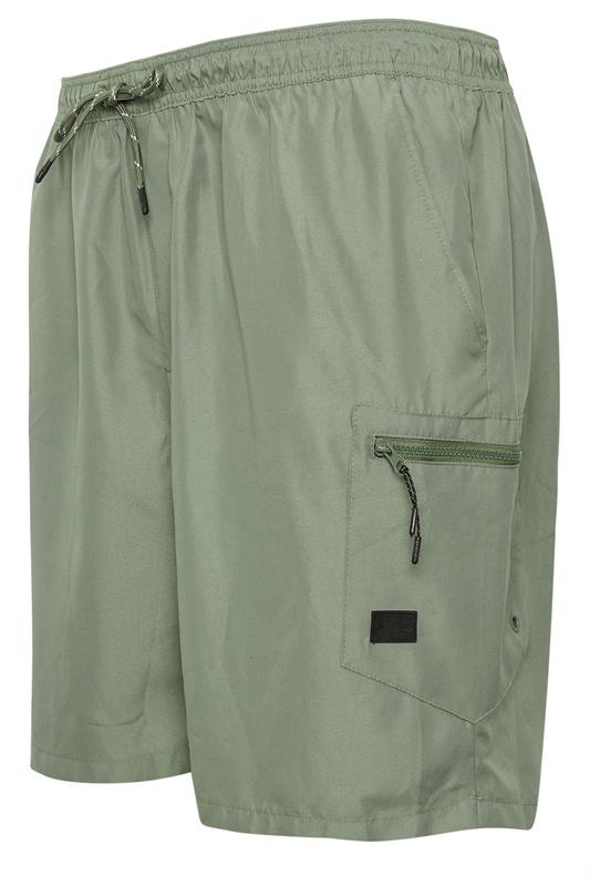 BadRhino Big & Tall Khaki Green Cargo Swim Shorts | BadRhino 7
