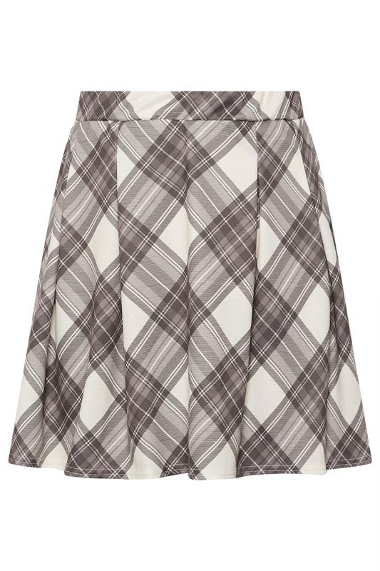 LIMITED COLLECTION Plus Size Natural Brown Check Pleated Skirt | Yours Clothing 5