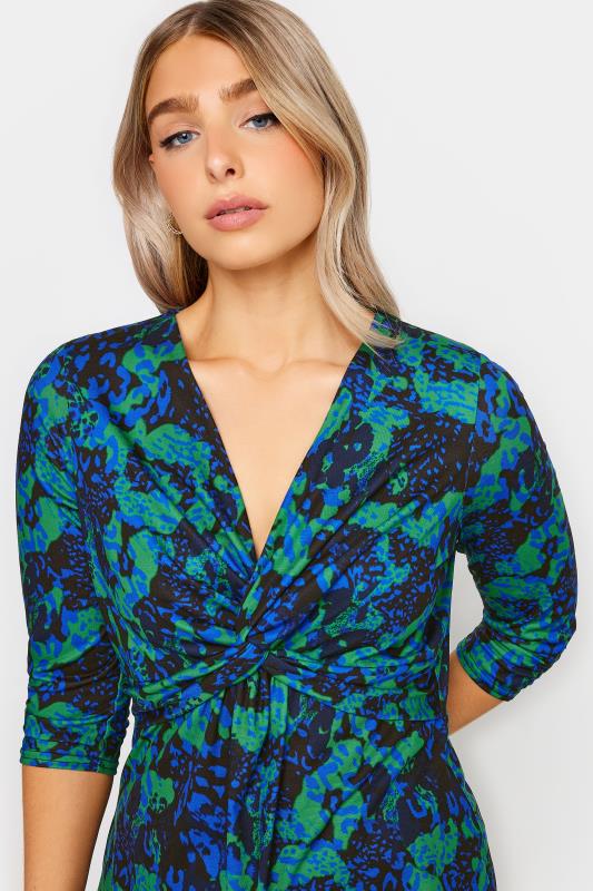 M&Co Blue & Green Animal Print Twist Front Top | M&Co