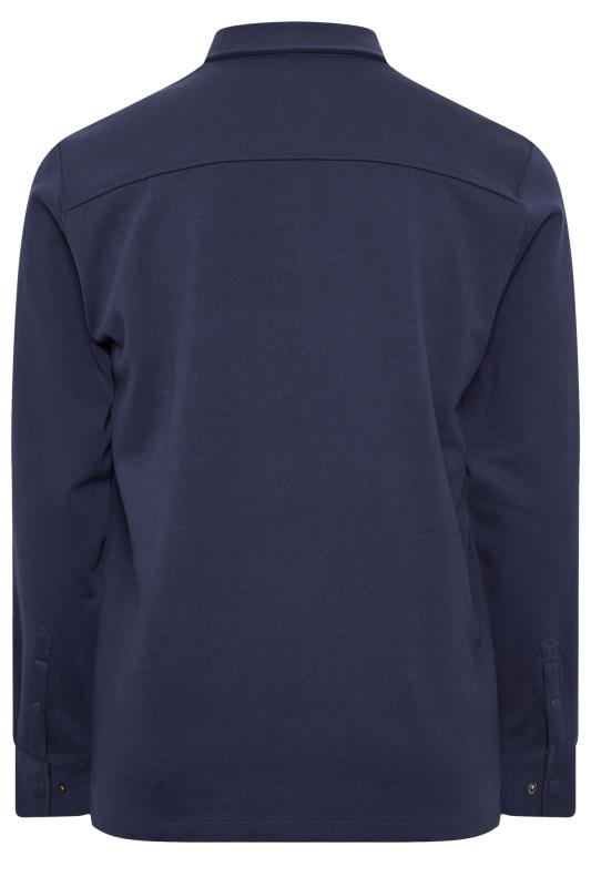 BadRhino Big & Tall Navy Blue Textured Jersey Shacket | BadRhino 8