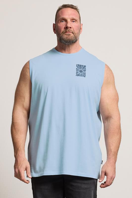 BadRhino Big & Tall Blue Extra Long Sun Tonal Muscle Vest | BadRhino 1
