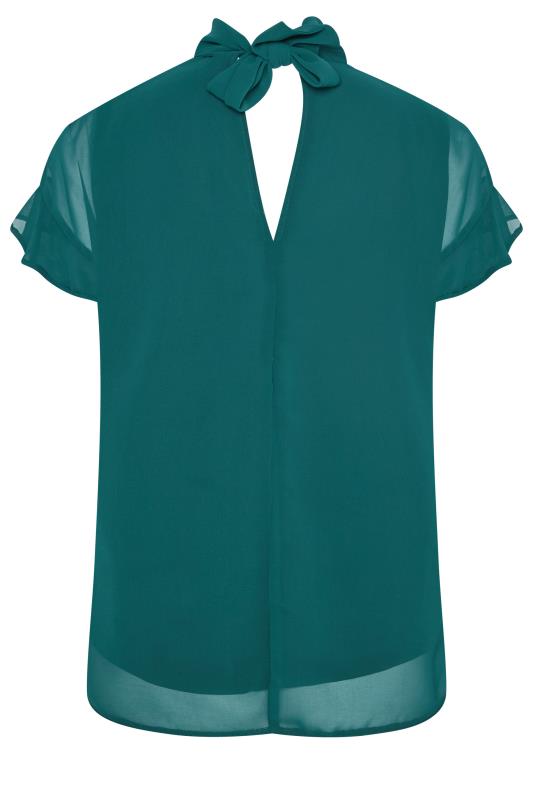 M&Co Green High Neck Frill Sleeve Blouse | M&Co 7