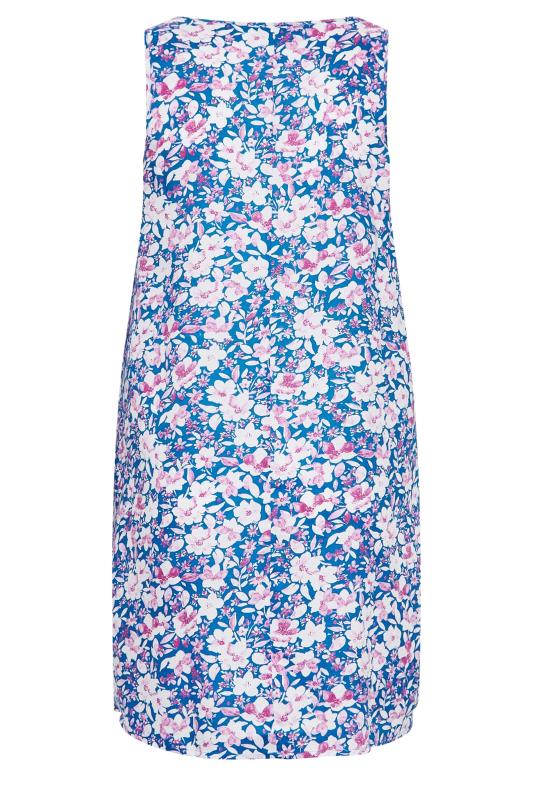 YOURS Plus Size Blue Floral Print Pocket Dress | Yours Clothing 7