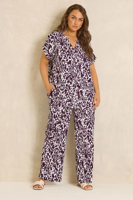 EVANS Plus Size Set Berry Red Ikat Print | Evans 2
