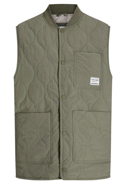 JACK & JONES Big & Tall Olive Green Liner Vest | BadRhino 2