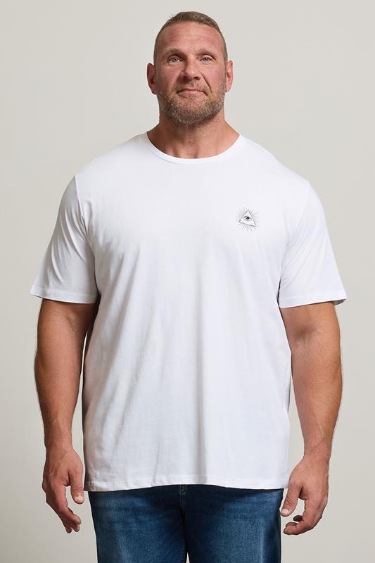  JACK & JONES Big & Tall White 'All Seeing Eye' Print T-Shirt