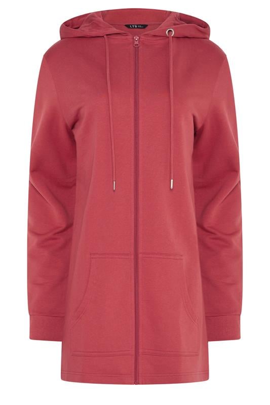 LTS Tall Women's Red Cotton Longline Zip Hoodie | Long Tall Sally 5