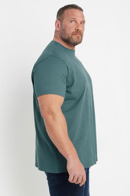BadRhino Big & Tall Green Seersucker Textured T-Shirt | BadRhino 2