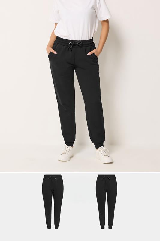 M&Co Petite 2 PACK Black Cuffed Joggers | M&Co 1