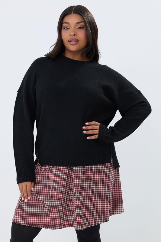 YOURS Curve Red Check Mini Skirt