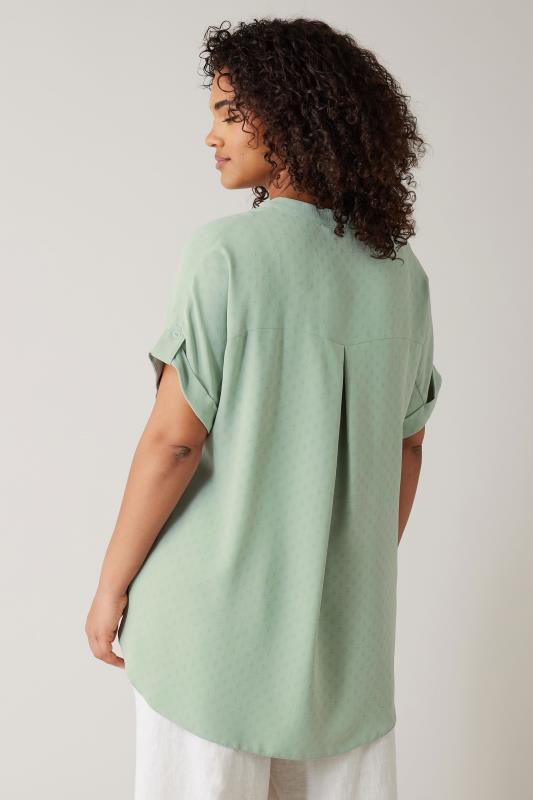 EVANS Plus Size Sage Green Short Sleeve Blouse | Evans 2