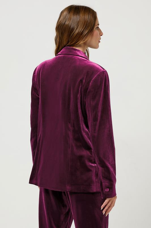 M&Co Berry Red Velvet Blazer | M&Co 4