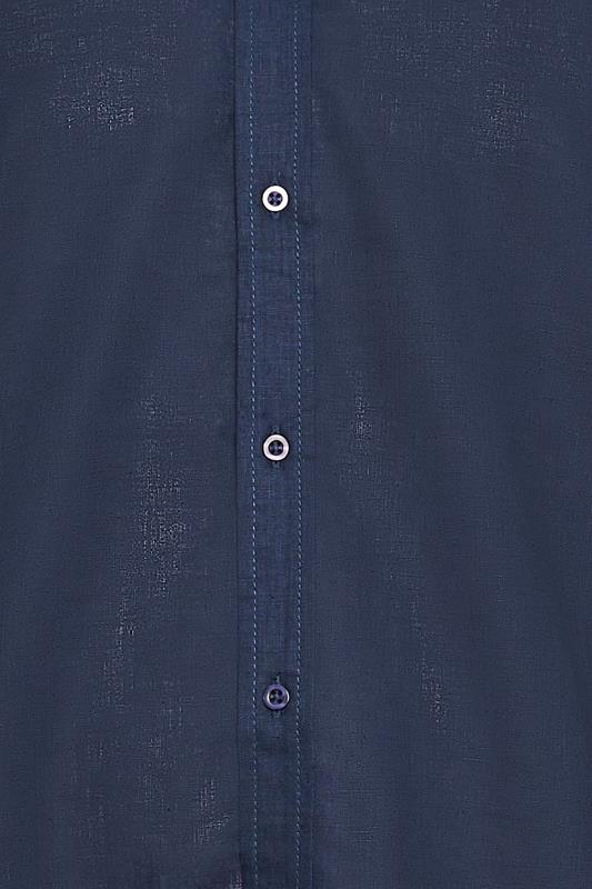 BadRhino Navy Blue Long Sleeve Linen Shirt | BadRhino 2