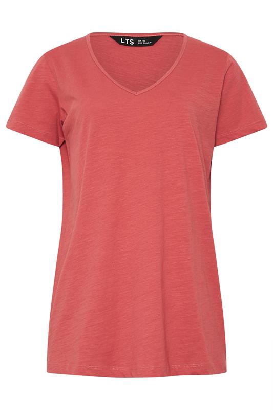 LTS Tall 2 PACK Coral Orange & Khaki Green Stripe Cotton T-Shirts | Long Tall Sally 9