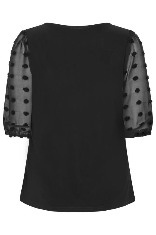 M&Co Black Dobby Sleeve Blouse 7
