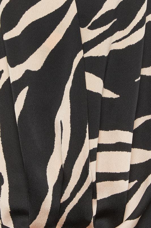 M&Co Black Zebra Print Wrap Front Blouse | M&Co 5