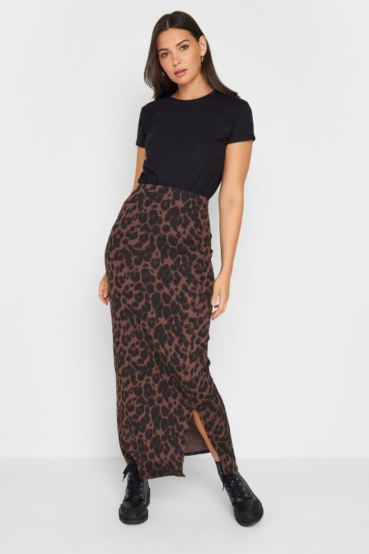 LTS Tall Brown Leopard Print Maxi Skirt | Long Tall Sally 1