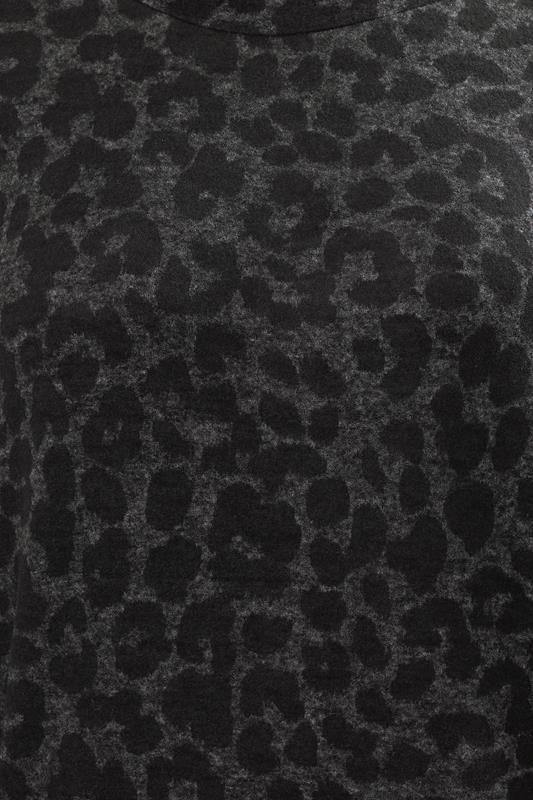 YOURS Plus Size Grey Leopard Soft Touch Jumper Dress | Yours Clothing 4