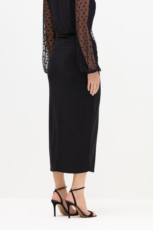 LTS Tall Black Buckle Drape Maxi Skirt | Long Tall Sally 2