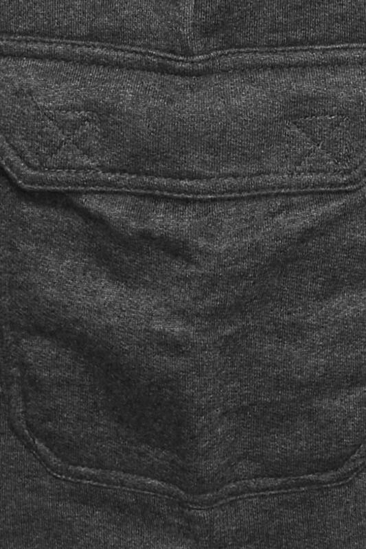 D555 Big & Tall Grey Cotton Jogger Shorts | BadRhino 6