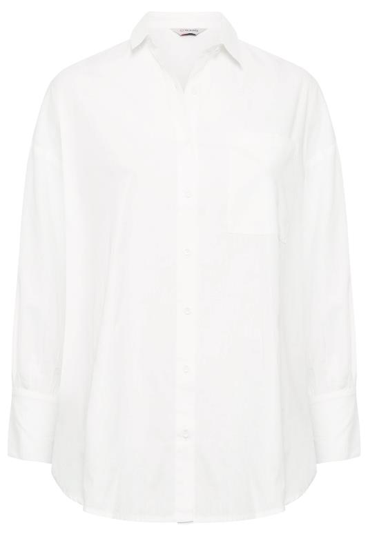 YOURS Plus Size White Poplin Oversized Shirt | Yours Clothing 6