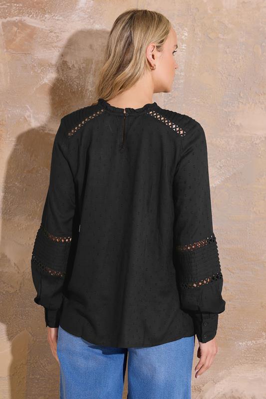 LTS Tall Black Ladder Trim Shirt | Long Tall Sally 2