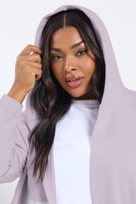 YOURS Plus Size Purple 'BRKLYN' Slogan Longline Hoodie | Yours Clothing  5