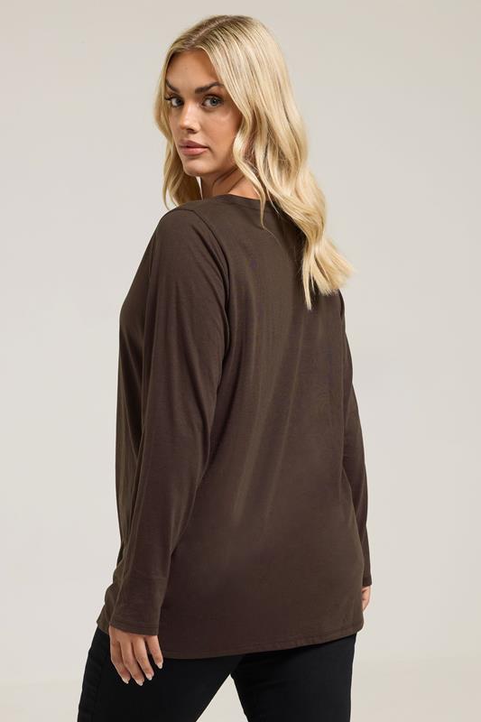 YOURS Plus Size 3 PACK Chocolate Brown Core T-Shirt Essentials Set | Yours Clothing 7