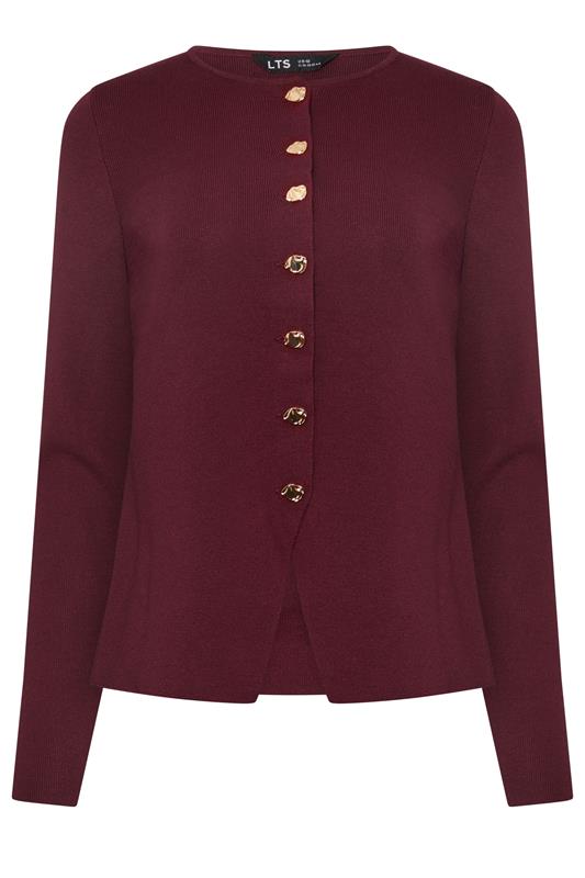 LTS Tall Women's Burgundy Red Button Cardigan | Long Tall Sally 5
