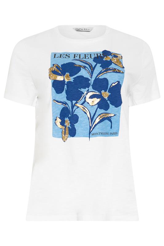 M&Co White Floral Graphic Print Cotton T-Shirt | M&Co 5