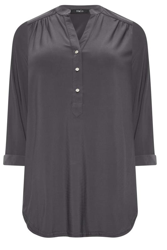M&Co Grey Half Placket Jersey Shirt | M&Co 6